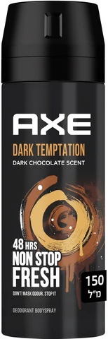 אקס דאודורנט ספריי לגבר דארק טמפטישן בניחוח שוקולד 150 מ"ל