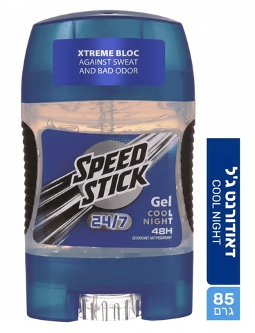 ספיד סטיק - דאודורנט ג'ל שחור לגבר 24/7 85 גרם