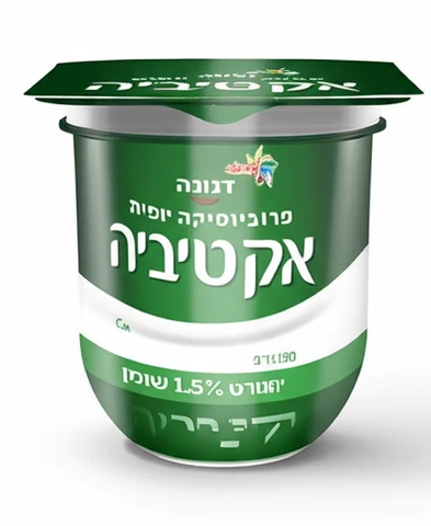 יוגורט אקטיביה לבן 1.5% שומן - מארז 8 יחידות