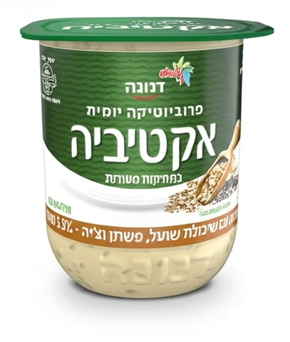 אקטיביה יוגורט עם שיבולת שועל, פשתן וצ'יה 150 גרם