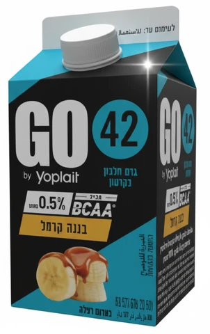 משקה יוגורט יופלה GO בטעם בננה קרמל 500 מ"ל