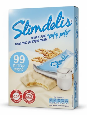 סלים דליס חטיף דגנים שוקולד לבן בטעם יוגורט 6 יח' 120 גרם