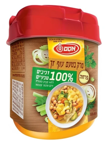 אבקת מרק זך בטעם עוף רכיבים טבעיים 400 גרם אסם