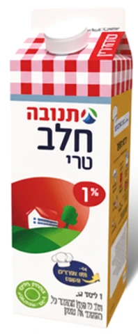 חלב תנובה מפוסטר 1% בקרטון 1 ליטר