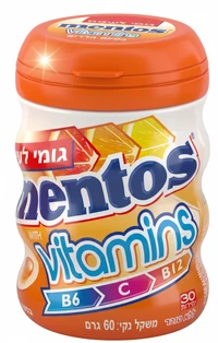 מסטיק מנטוס פיור בטעם הדרים ללא סוכר בצנצנת 60 גרם