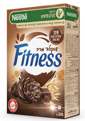 פיטנס דגני בוקר שוקולד מריר 375 גרם