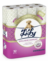 לילי אקסקלוסיב קומפורט ורוד, נייר טואלט 3 שכבות 32 גלילים