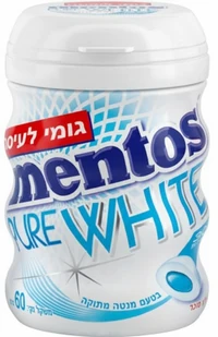 מסטיק מנטוס פיור וייט בטעם מנטה מתוקה ללא סוכר 60 גרם