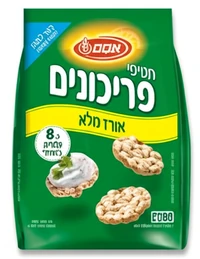 אסם - חטיפי פריכונים מאורז מלא קלוי בטעם טבעי 80 גרם