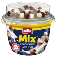 מולר מיקס קליק יוגורט און טופ חטיף חום לבן 170 ג'