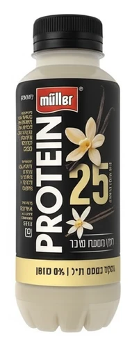 מולר פרוטאין משקה חלבון בטעם וניל 25 גרם חלבון 0% שומן 350 מ"ל