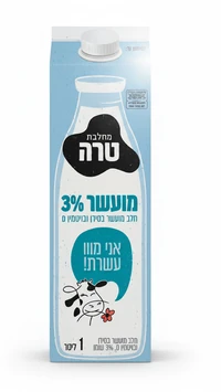 חלב 3% מועשר בוויטמין D וסידן בקרטון 1 ליטר