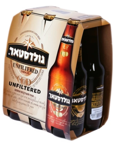 בירה גולדסטאר לא מסוננת מארז 6 יחידות 330 מ"ל