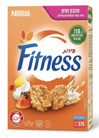 פיטנס דגני בוקר מדגנים מלאים עם פירות 375 גרם