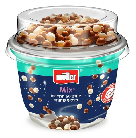 מולר מיקס יוגורט קרמי בתוספת פצפוצי שוקולד 170 גרם