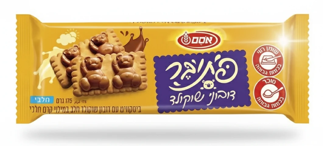 אסם פתיבר דובי שוקולד - מארז 18 יחידות