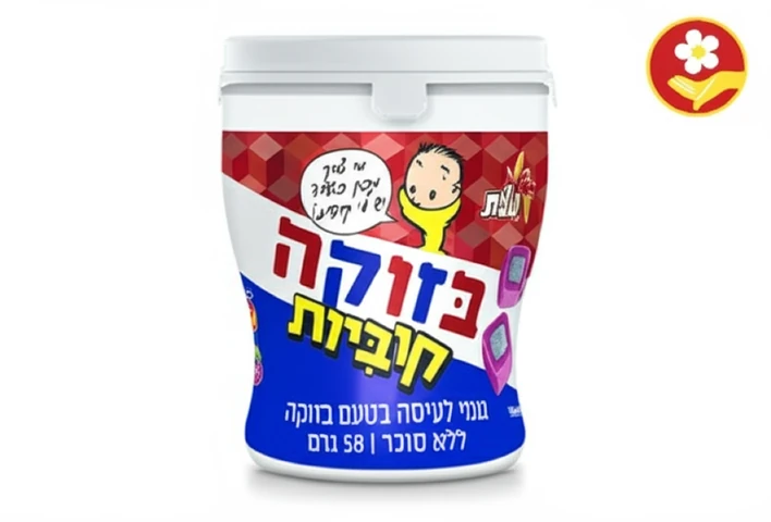 מסטיק בזוקה קוביות בצנצנת 58 גרם