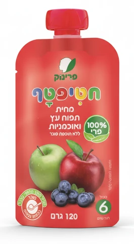 פרינוק - פאוץ' תפוח ואוכמניות 120 גרם
