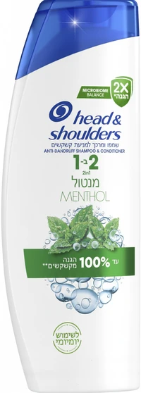 הד אנד שולדרס שמפו ומרכך 2 ב-1 מנטול 625 מ"ל