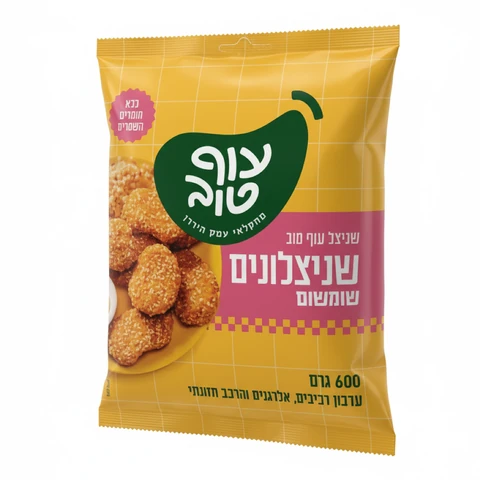 עוף טוב שניצלונים בציפוי שומשום 600 גרם