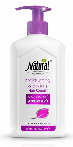 קרליין נטורל פורמולה קרלי - קרם לחות ועיצוב לשיער מתולתל עם חוחובה, סגול, 400 מ"ל
