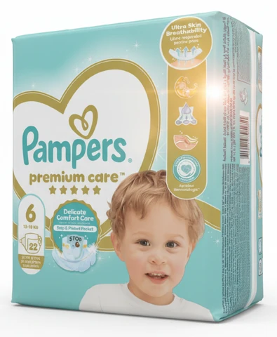 חיתולי פמפרס פרימיום VP מידה 6, 22 יחידות