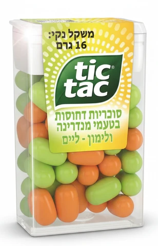 טיק טק סוכריות מנדרינה ולימון ליים 16 גרם