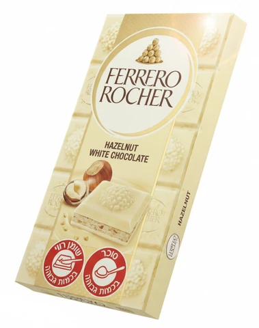 טבלת שוקולד לבן פררו רושר ממולאת קרם אגוזי לוז 90 גרם
