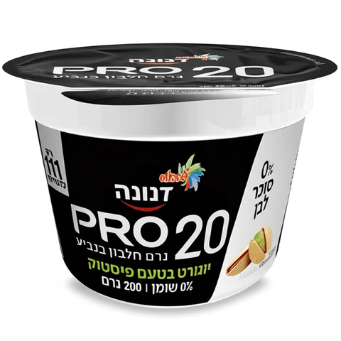 דנונה פרו ללא סוכר בטעם פיסטוק, 2 יחידות, 200 גרם כל אחת