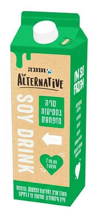 משקה סויה טבעי במתיקות מופחתת 1 ליטר