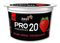 דנונה פרו יוגורט 0% תות עשיר בחלבון 200 גרם