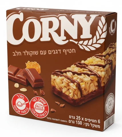 קורני חטיף דגנים עם שוקולד חלב