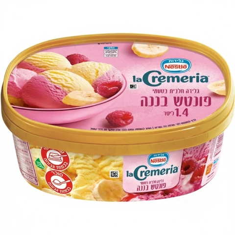 גלידה לה קרמריה פונץ' בננה כשר פרווה 1.4 ליטר