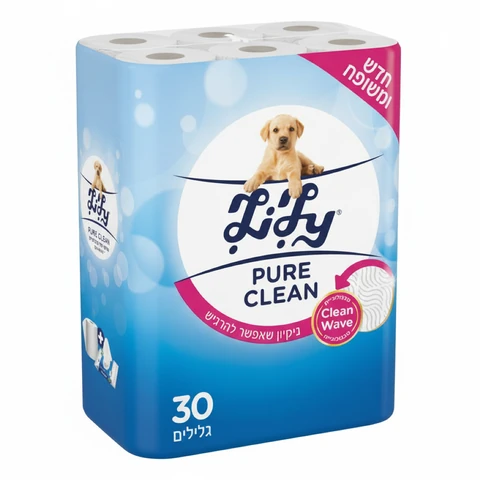 לילי פיור קלין קלאסיק נייר טואלט דו שכבתי 30 גלילים