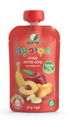 פרינוק פאוץ' סלט פירות עם פקק 120 גרם