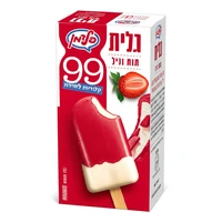 שלישיית גלידת תות חלבי 99 קלוריות פלדמן