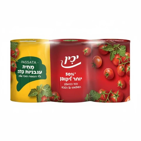 יכין מחית עגבניות טבעית - 3 יחידות של 400 גרם