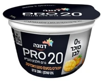 דנונה פרו יוגורט בטעם אפרסק מנגו ללא סוכר 200 גרם