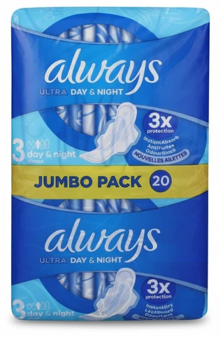 אולוויז תחבושות לילה אולטרה, וליו פק 20 יחידות