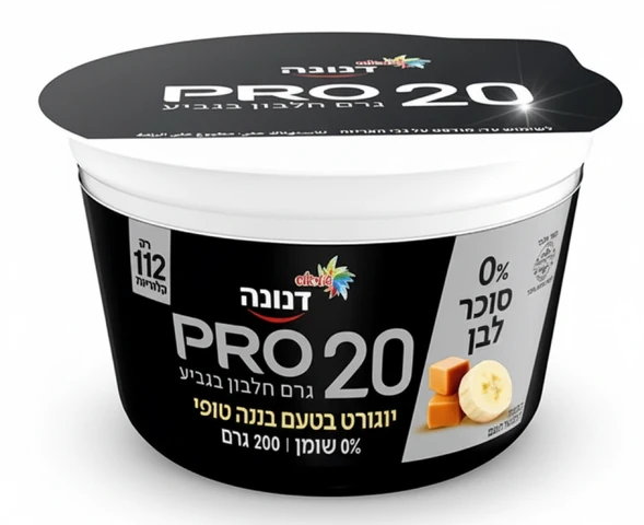 דנונה פרו יוגורט בטעם בננה טופי ללא סוכר 200 גרם