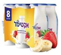 דנונה אקטימל יוגורט תות בננה - מארז 8 יחידות