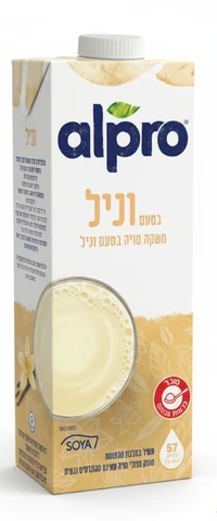 אלפרו משקה סויה בטעם וניל 1 ליטר