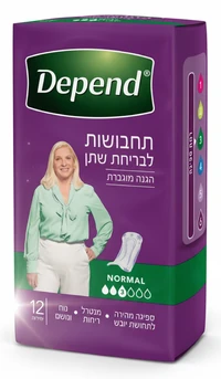 דיפנד - תחבושת נורמל לבריחת שתן, 12 יחידות