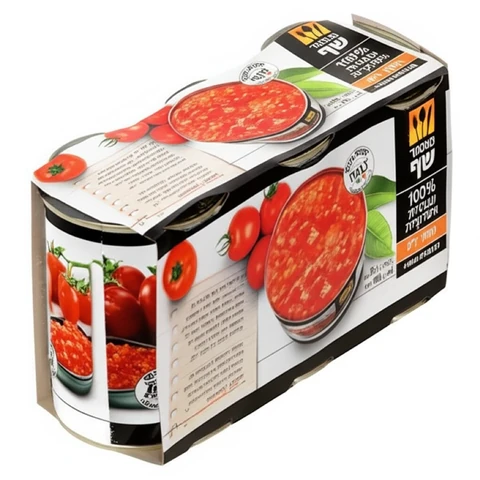 מאסטר שף - עגבניות איטלקיות קצוצות דק שלישייה 400 גרם