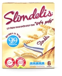 סלים דליס חטיף דגנים מצופה שוקולד לבן (20 יחידות)