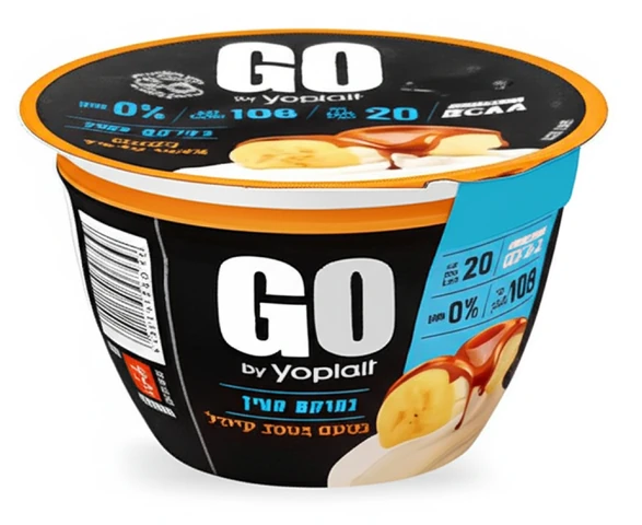 יוגורט GO קרמי בננה קרמל 0% שומן 200 גרם