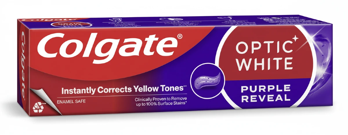 קולגייט - משחת שיניים אופטיק וויט סגול להלבנה 75 מ"ל