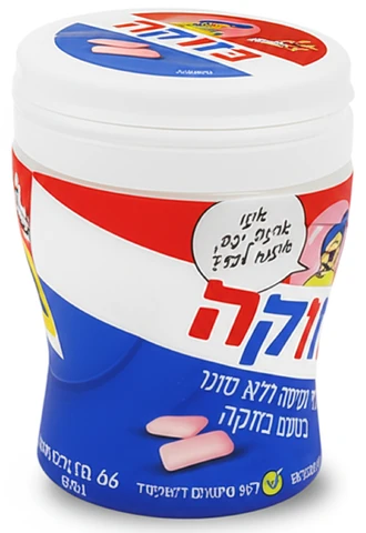 מסטיק בזוקה צ'יקלט ללא סוכר 66 גרם עלית