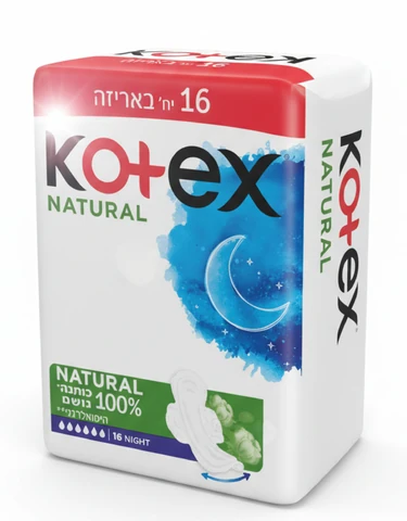קוטקס נטורל תחבושת לילה 16 יח'