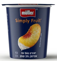 יוגורט מולר סימפלי פרוט אפרסק 3% שומן 150 גרם